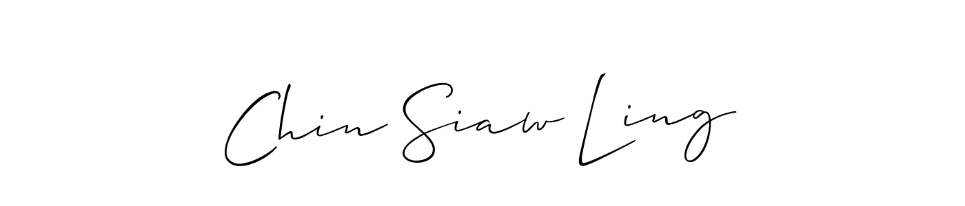 It looks lik you need a new signature style for name Chin Siaw Ling. Design unique handwritten (Allison_Script) signature with our free signature maker in just a few clicks. Chin Siaw Ling signature style 2 images and pictures png