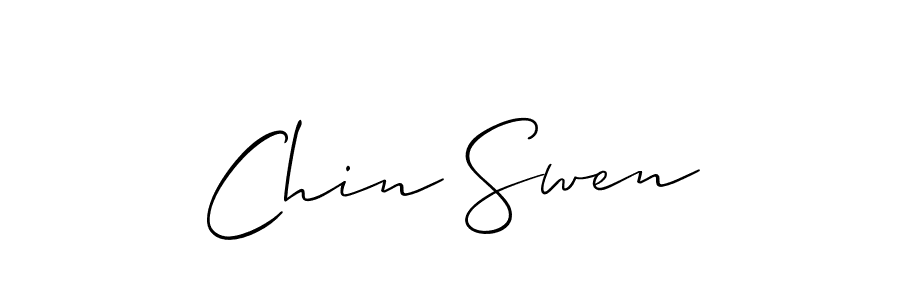 You should practise on your own different ways (Allison_Script) to write your name (Chin Swen) in signature. don't let someone else do it for you. Chin Swen signature style 2 images and pictures png