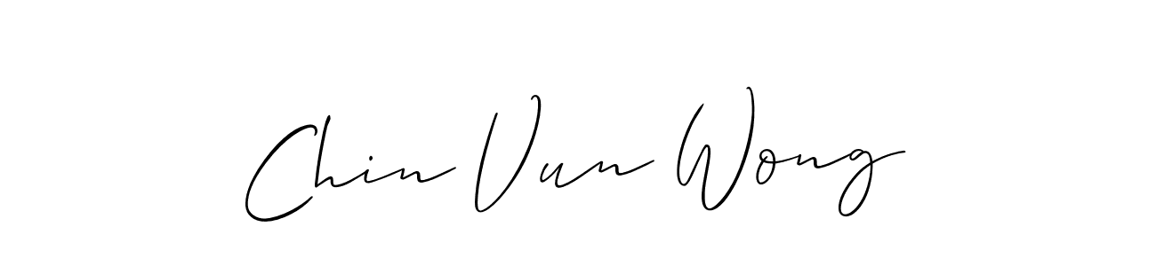 Chin Vun Wong stylish signature style. Best Handwritten Sign (Allison_Script) for my name. Handwritten Signature Collection Ideas for my name Chin Vun Wong. Chin Vun Wong signature style 2 images and pictures png