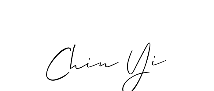 You should practise on your own different ways (Allison_Script) to write your name (Chin Yi) in signature. don't let someone else do it for you. Chin Yi signature style 2 images and pictures png