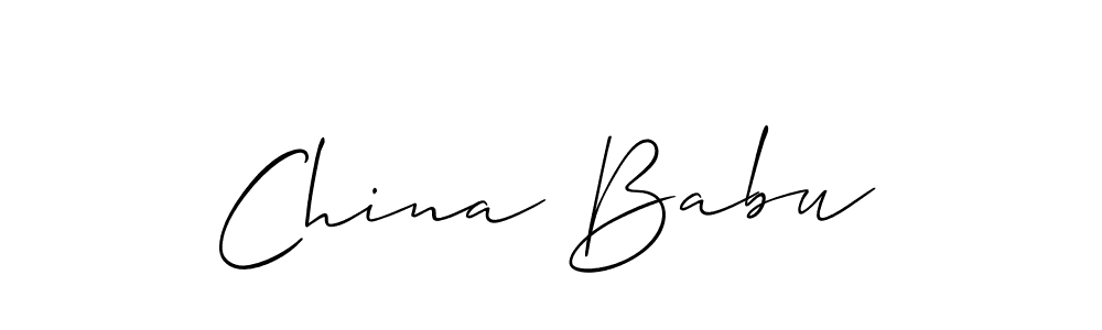 You should practise on your own different ways (Allison_Script) to write your name (China Babu) in signature. don't let someone else do it for you. China Babu signature style 2 images and pictures png