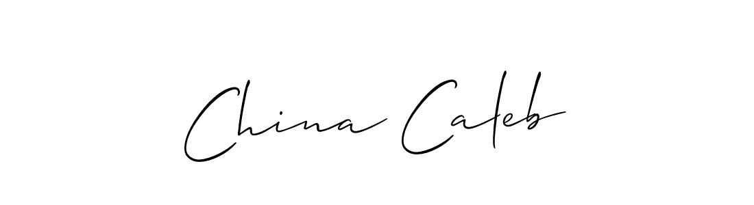 Use a signature maker to create a handwritten signature online. With this signature software, you can design (Allison_Script) your own signature for name China Caleb. China Caleb signature style 2 images and pictures png