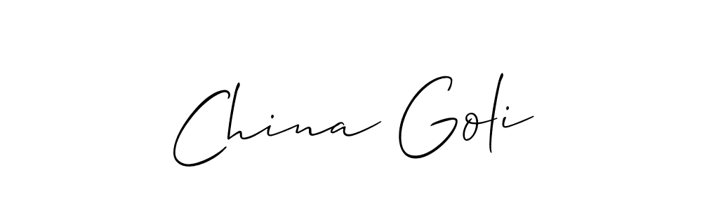 Make a beautiful signature design for name China Goli. With this signature (Allison_Script) style, you can create a handwritten signature for free. China Goli signature style 2 images and pictures png