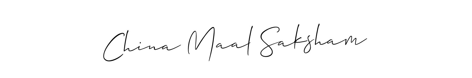 Also You can easily find your signature by using the search form. We will create China Maal Saksham name handwritten signature images for you free of cost using Allison_Script sign style. China Maal Saksham signature style 2 images and pictures png
