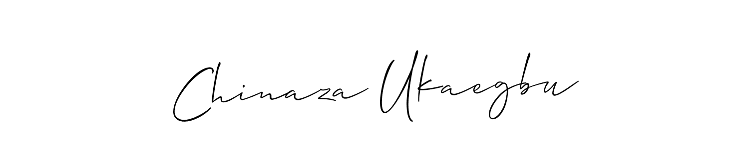 How to make Chinaza Ukaegbu name signature. Use Allison_Script style for creating short signs online. This is the latest handwritten sign. Chinaza Ukaegbu signature style 2 images and pictures png