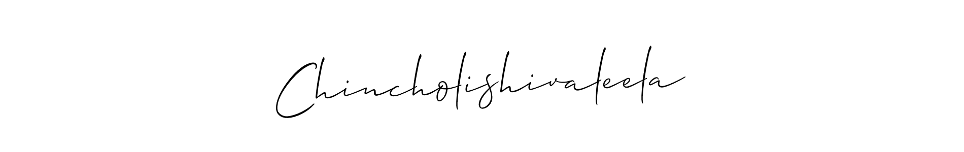 Allison_Script is a professional signature style that is perfect for those who want to add a touch of class to their signature. It is also a great choice for those who want to make their signature more unique. Get Chincholishivaleela name to fancy signature for free. Chincholishivaleela signature style 2 images and pictures png