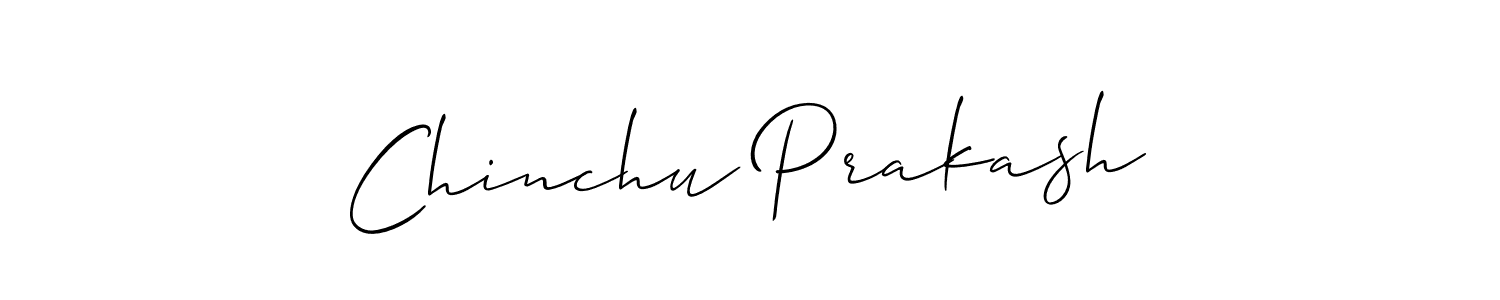 It looks lik you need a new signature style for name Chinchu Prakash. Design unique handwritten (Allison_Script) signature with our free signature maker in just a few clicks. Chinchu Prakash signature style 2 images and pictures png