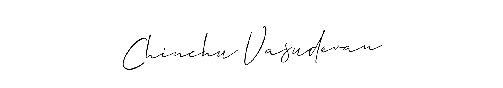 Make a beautiful signature design for name Chinchu Vasudevan. With this signature (Allison_Script) style, you can create a handwritten signature for free. Chinchu Vasudevan signature style 2 images and pictures png