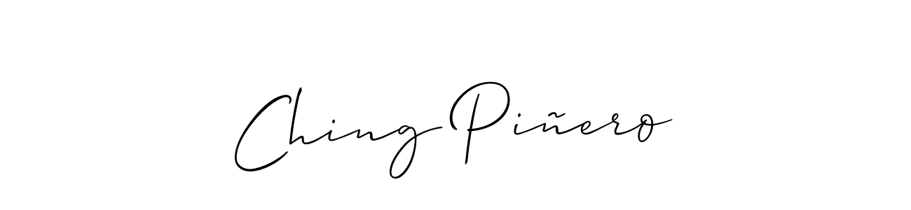 How to make Ching Piñero signature? Allison_Script is a professional autograph style. Create handwritten signature for Ching Piñero name. Ching Piñero signature style 2 images and pictures png