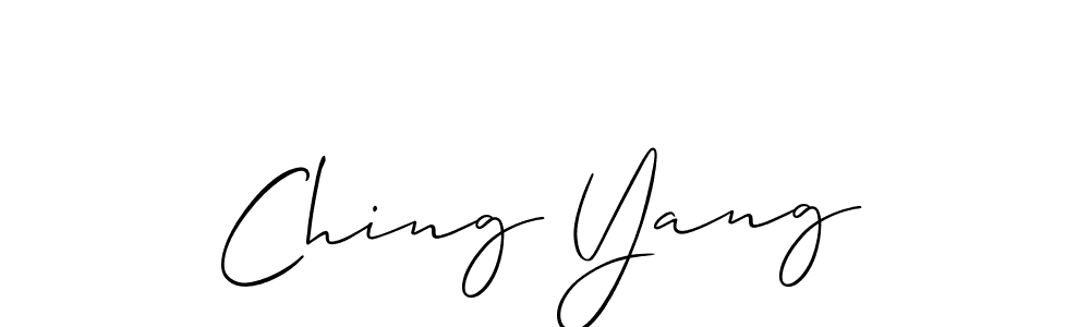 if you are searching for the best signature style for your name Ching Yang. so please give up your signature search. here we have designed multiple signature styles  using Allison_Script. Ching Yang signature style 2 images and pictures png