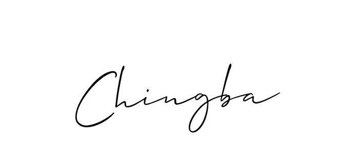 if you are searching for the best signature style for your name Chingba. so please give up your signature search. here we have designed multiple signature styles  using Allison_Script. Chingba signature style 2 images and pictures png