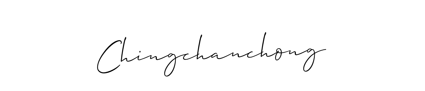 How to make Chingchanchong name signature. Use Allison_Script style for creating short signs online. This is the latest handwritten sign. Chingchanchong signature style 2 images and pictures png