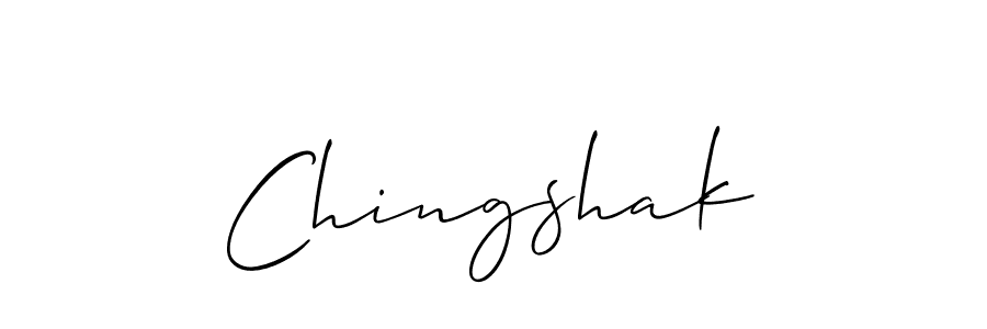 if you are searching for the best signature style for your name Chingshak. so please give up your signature search. here we have designed multiple signature styles  using Allison_Script. Chingshak signature style 2 images and pictures png