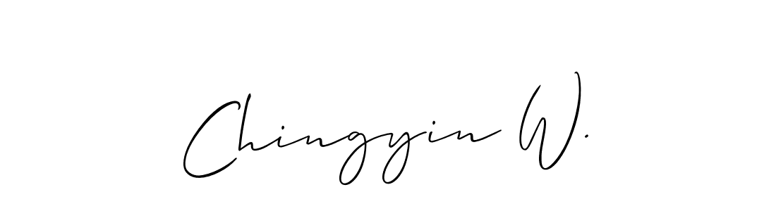 Also we have Chingyin W. name is the best signature style. Create professional handwritten signature collection using Allison_Script autograph style. Chingyin W. signature style 2 images and pictures png