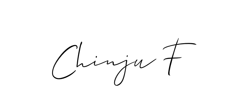 Also we have Chinju F name is the best signature style. Create professional handwritten signature collection using Allison_Script autograph style. Chinju F signature style 2 images and pictures png