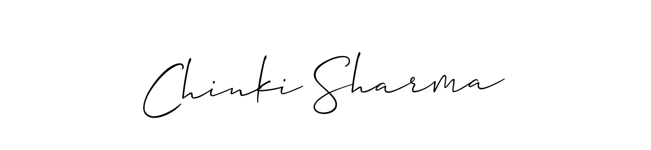 Similarly Allison_Script is the best handwritten signature design. Signature creator online .You can use it as an online autograph creator for name Chinki Sharma. Chinki Sharma signature style 2 images and pictures png