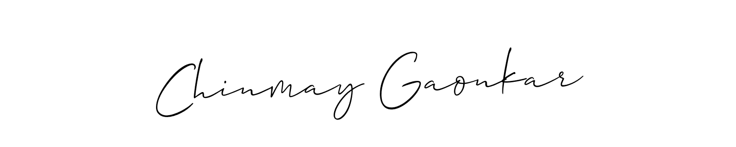 Allison_Script is a professional signature style that is perfect for those who want to add a touch of class to their signature. It is also a great choice for those who want to make their signature more unique. Get Chinmay Gaonkar name to fancy signature for free. Chinmay Gaonkar signature style 2 images and pictures png