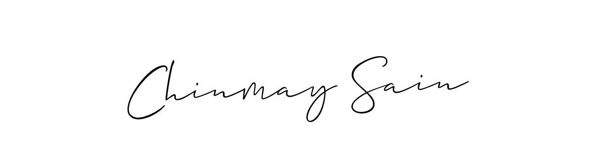 Make a beautiful signature design for name Chinmay Sain. With this signature (Allison_Script) style, you can create a handwritten signature for free. Chinmay Sain signature style 2 images and pictures png