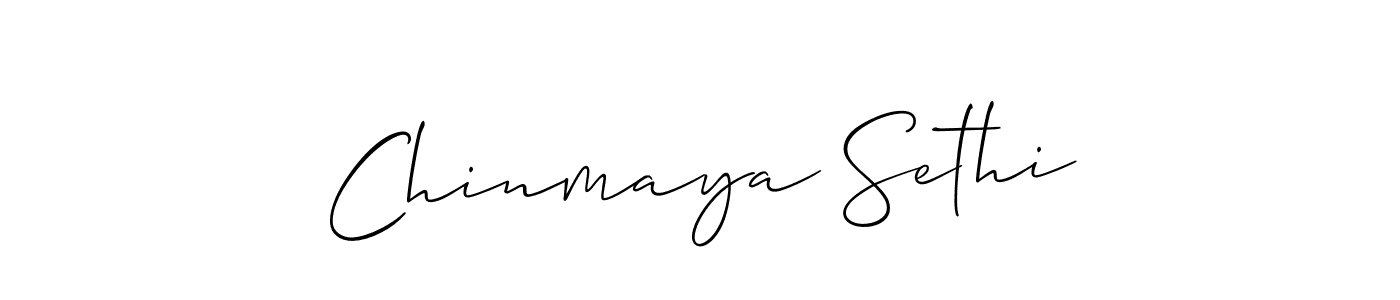 Make a beautiful signature design for name Chinmaya Sethi. With this signature (Allison_Script) style, you can create a handwritten signature for free. Chinmaya Sethi signature style 2 images and pictures png