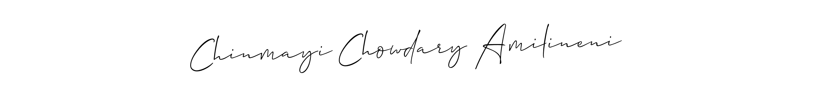 Chinmayi Chowdary Amilineni stylish signature style. Best Handwritten Sign (Allison_Script) for my name. Handwritten Signature Collection Ideas for my name Chinmayi Chowdary Amilineni. Chinmayi Chowdary Amilineni signature style 2 images and pictures png