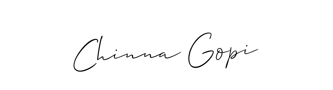 The best way (Allison_Script) to make a short signature is to pick only two or three words in your name. The name Chinna Gopi include a total of six letters. For converting this name. Chinna Gopi signature style 2 images and pictures png