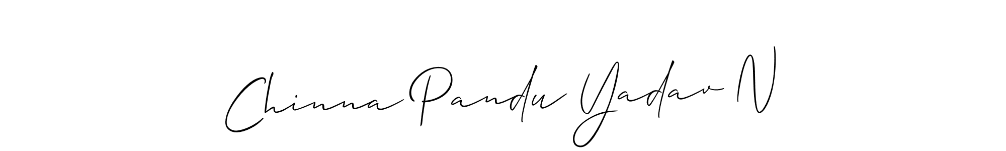 Also we have Chinna Pandu Yadav N name is the best signature style. Create professional handwritten signature collection using Allison_Script autograph style. Chinna Pandu Yadav N signature style 2 images and pictures png