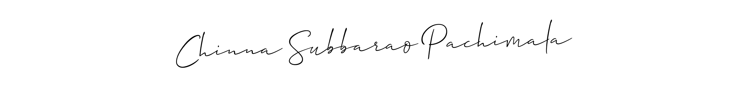 How to make Chinna Subbarao Pachimala signature? Allison_Script is a professional autograph style. Create handwritten signature for Chinna Subbarao Pachimala name. Chinna Subbarao Pachimala signature style 2 images and pictures png