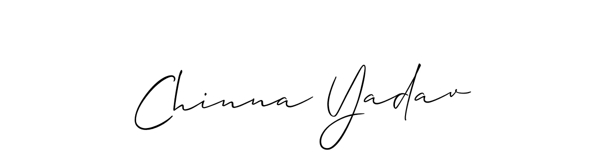 How to make Chinna Yadav signature? Allison_Script is a professional autograph style. Create handwritten signature for Chinna Yadav name. Chinna Yadav signature style 2 images and pictures png
