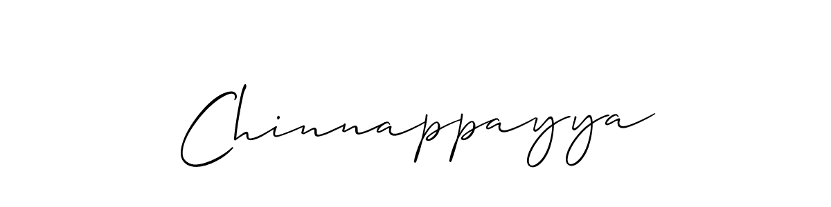 Use a signature maker to create a handwritten signature online. With this signature software, you can design (Allison_Script) your own signature for name Chinnappayya. Chinnappayya signature style 2 images and pictures png