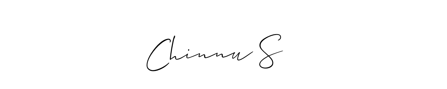 Also You can easily find your signature by using the search form. We will create Chinnu S ❤️ name handwritten signature images for you free of cost using Allison_Script sign style. Chinnu S ❤️ signature style 2 images and pictures png