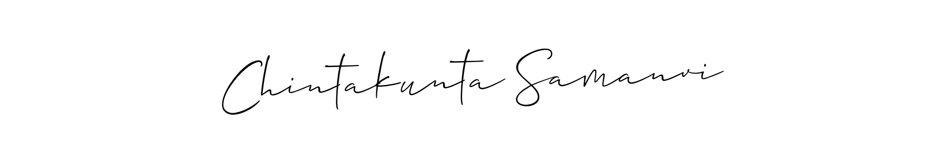 How to make Chintakunta Samanvi signature? Allison_Script is a professional autograph style. Create handwritten signature for Chintakunta Samanvi name. Chintakunta Samanvi signature style 2 images and pictures png