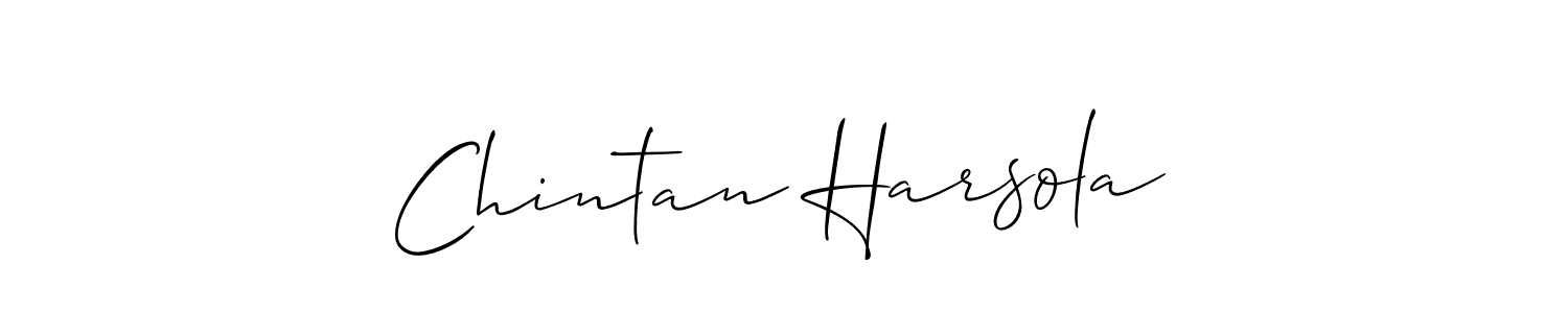 How to make Chintan Harsola name signature. Use Allison_Script style for creating short signs online. This is the latest handwritten sign. Chintan Harsola signature style 2 images and pictures png