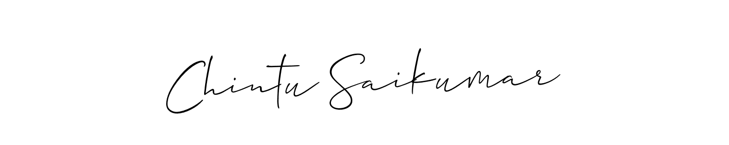 This is the best signature style for the Chintu Saikumar name. Also you like these signature font (Allison_Script). Mix name signature. Chintu Saikumar signature style 2 images and pictures png
