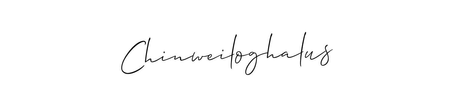 How to make Chinweiloghalus signature? Allison_Script is a professional autograph style. Create handwritten signature for Chinweiloghalus name. Chinweiloghalus signature style 2 images and pictures png