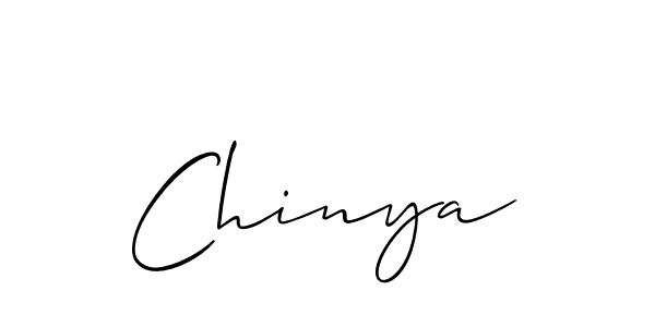 Use a signature maker to create a handwritten signature online. With this signature software, you can design (Allison_Script) your own signature for name Chinya. Chinya signature style 2 images and pictures png