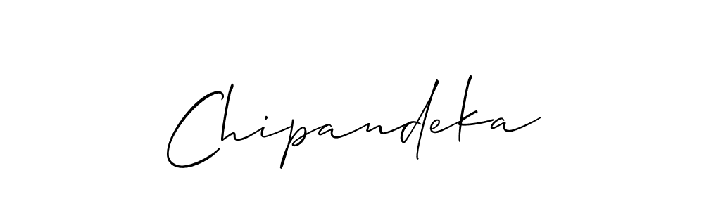 How to make Chipandeka signature? Allison_Script is a professional autograph style. Create handwritten signature for Chipandeka name. Chipandeka signature style 2 images and pictures png