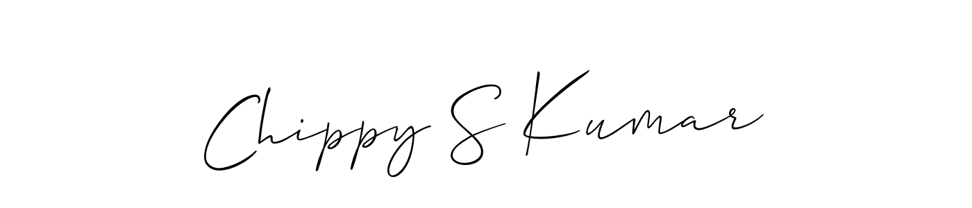 How to make Chippy S Kumar name signature. Use Allison_Script style for creating short signs online. This is the latest handwritten sign. Chippy S Kumar signature style 2 images and pictures png