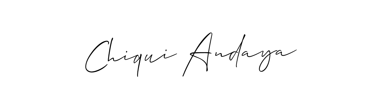 Use a signature maker to create a handwritten signature online. With this signature software, you can design (Allison_Script) your own signature for name Chiqui Andaya. Chiqui Andaya signature style 2 images and pictures png