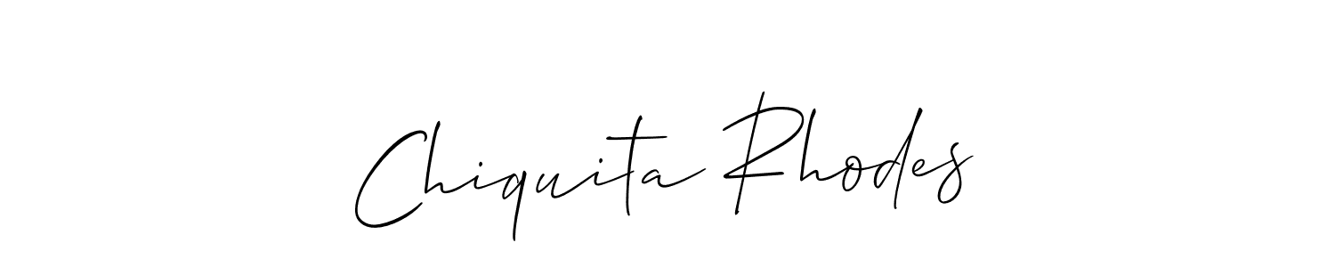 You should practise on your own different ways (Allison_Script) to write your name (Chiquita Rhodes) in signature. don't let someone else do it for you. Chiquita Rhodes signature style 2 images and pictures png