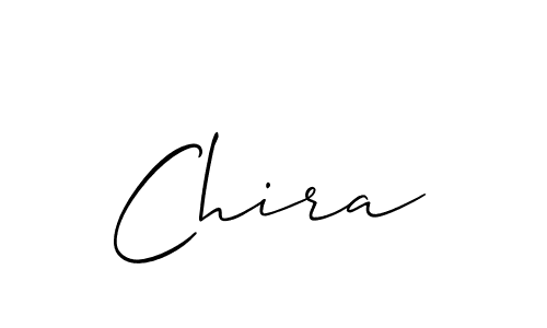 Use a signature maker to create a handwritten signature online. With this signature software, you can design (Allison_Script) your own signature for name Chira. Chira signature style 2 images and pictures png