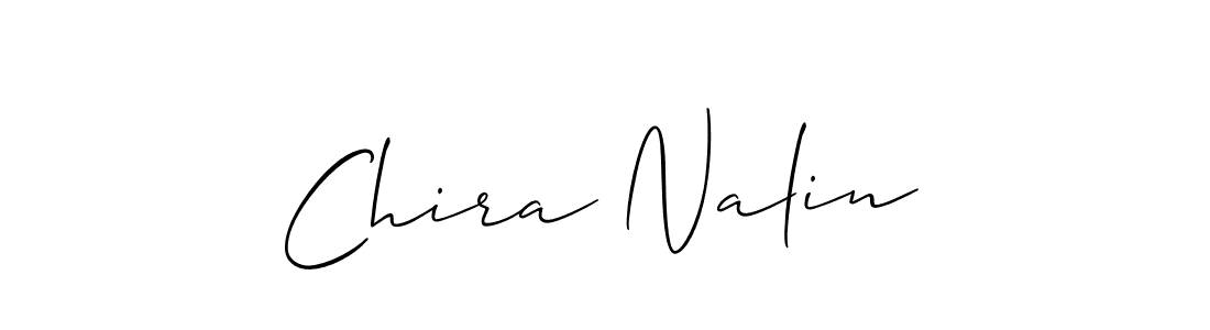 Allison_Script is a professional signature style that is perfect for those who want to add a touch of class to their signature. It is also a great choice for those who want to make their signature more unique. Get Chira Nalin name to fancy signature for free. Chira Nalin signature style 2 images and pictures png