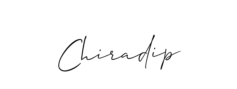 How to make Chiradip signature? Allison_Script is a professional autograph style. Create handwritten signature for Chiradip name. Chiradip signature style 2 images and pictures png