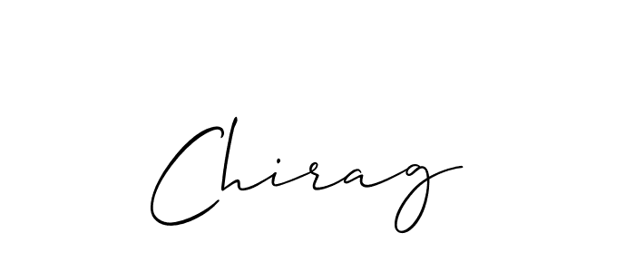 How to make Chirag  signature? Allison_Script is a professional autograph style. Create handwritten signature for Chirag  name. Chirag  signature style 2 images and pictures png