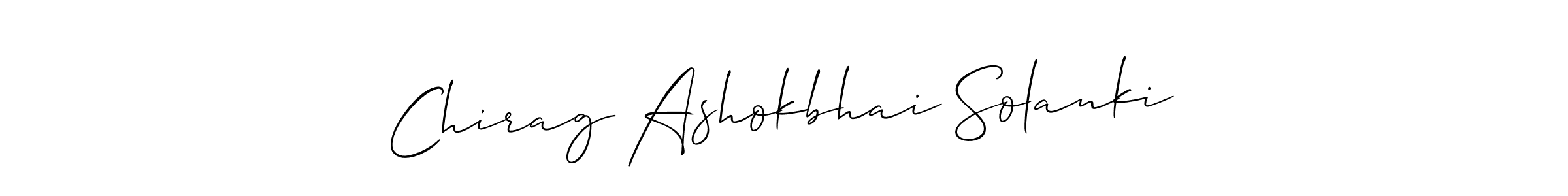 How to make Chirag Ashokbhai Solanki name signature. Use Allison_Script style for creating short signs online. This is the latest handwritten sign. Chirag Ashokbhai Solanki signature style 2 images and pictures png