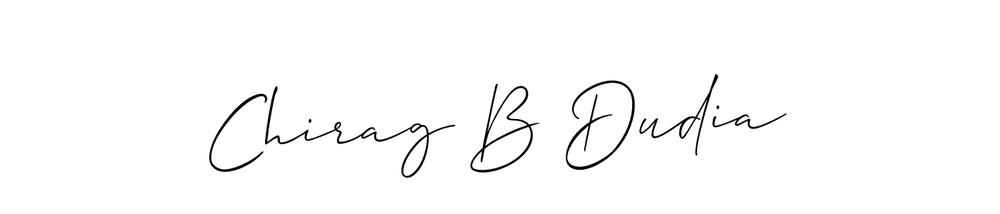 Also we have Chirag B Dudia name is the best signature style. Create professional handwritten signature collection using Allison_Script autograph style. Chirag B Dudia signature style 2 images and pictures png