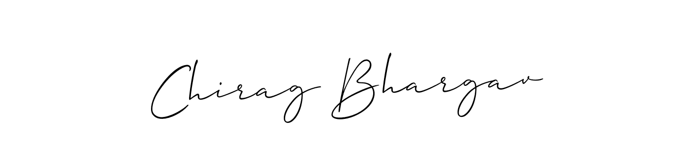 Make a beautiful signature design for name Chirag Bhargav. With this signature (Allison_Script) style, you can create a handwritten signature for free. Chirag Bhargav signature style 2 images and pictures png