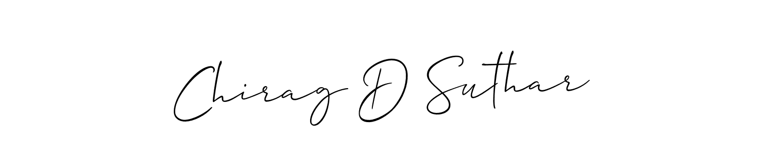 Make a short Chirag D Suthar signature style. Manage your documents anywhere anytime using Allison_Script. Create and add eSignatures, submit forms, share and send files easily. Chirag D Suthar signature style 2 images and pictures png