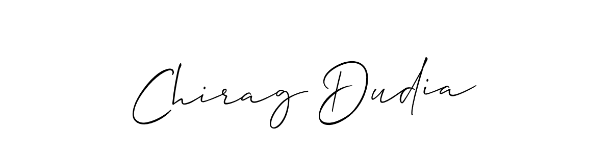 How to make Chirag Dudia signature? Allison_Script is a professional autograph style. Create handwritten signature for Chirag Dudia name. Chirag Dudia signature style 2 images and pictures png