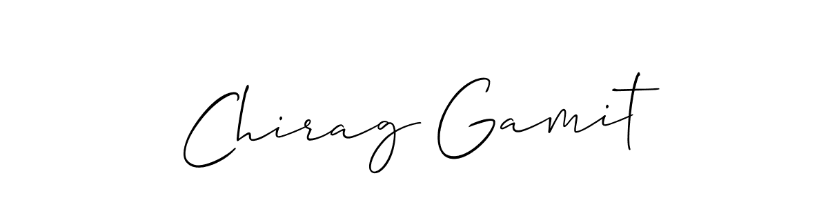 You should practise on your own different ways (Allison_Script) to write your name (Chirag Gamit) in signature. don't let someone else do it for you. Chirag Gamit signature style 2 images and pictures png