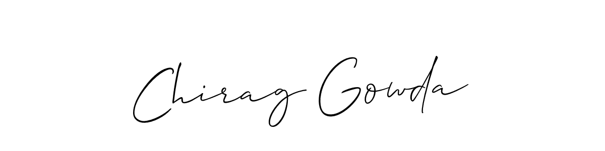 if you are searching for the best signature style for your name Chirag Gowda. so please give up your signature search. here we have designed multiple signature styles  using Allison_Script. Chirag Gowda signature style 2 images and pictures png